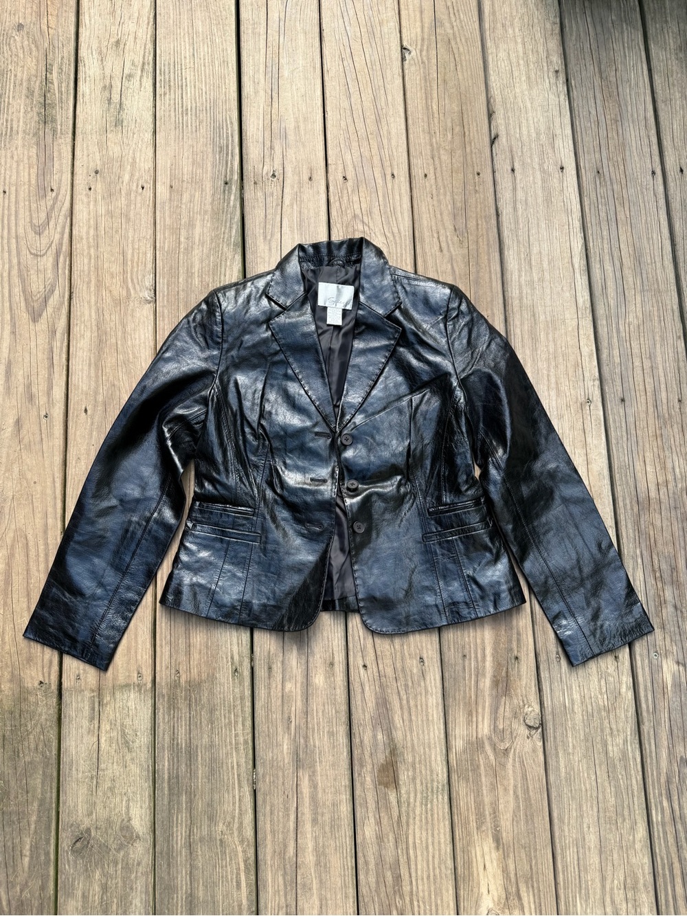 Speidel Black Leather Blazer Jacket - Picture 2 of 6